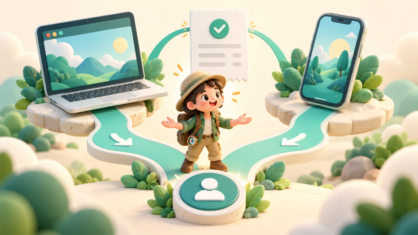 iPhone升级与网页结账的原创示意图